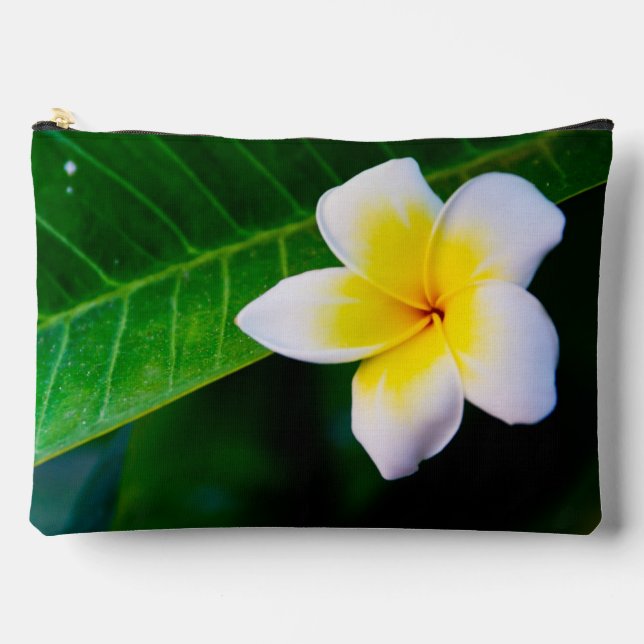 Pochette À Accessoires Photographie de fleurs de plumeria (Recto)