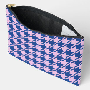 Pochette À Accessoires Pied de fond rose+Motif bleu