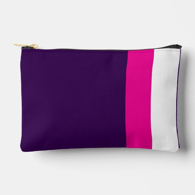 Pochette À Accessoires Pink and White on Navy Small (Recto)