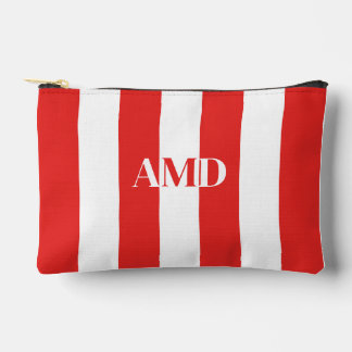 Pochette À Accessoires PixDezines Monogram Cabana Rayure Rouge Blanc
