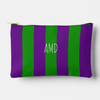 Pochette À Accessoires PixDezines Monogram Cabana Rayure Violet Vert