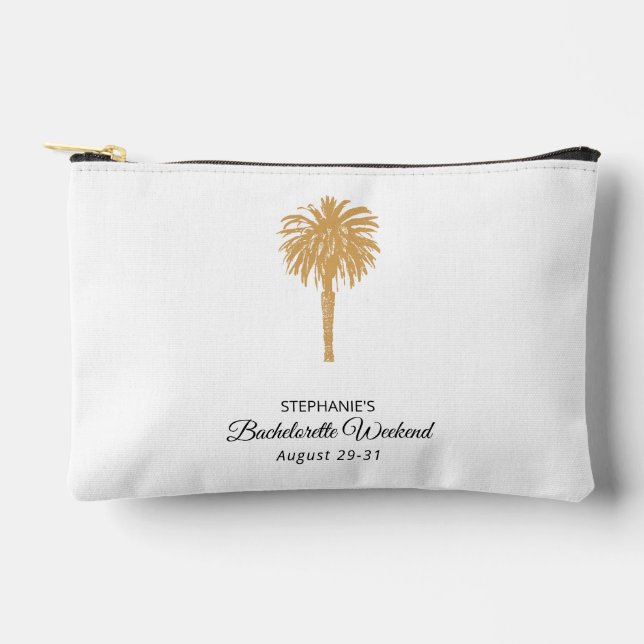 Pochette À Accessoires Plage Tropicale Gold Palm Destination Bachelorette (Recto)