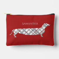 Plaid Dachshund sur Red Personnalisé