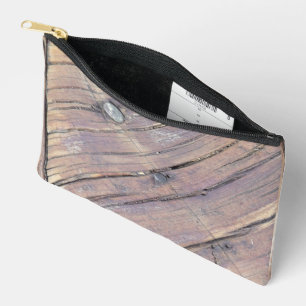Pochette À Accessoires Plaque texturée en bois patiné