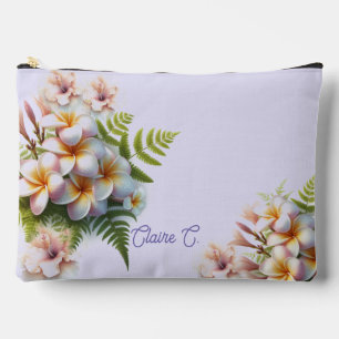Pochette À Accessoires Plumeria rose tropicale Hibiscus Accessoire Pouch