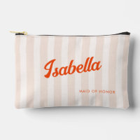 Poche et Tangerine Retro Striped Bridesmaid Cadeau