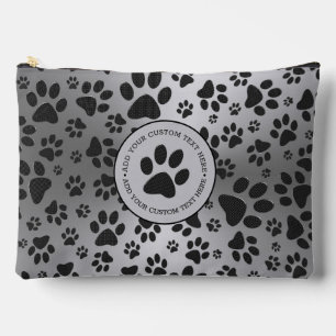 Pochette À Accessoires Poches de chien noir et blanc Pointe Polka en méta