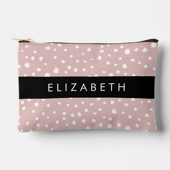 Pochette À Accessoires Points Dalmatiens Rose, Points Dalmatiens, Votre N (Recto)