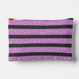 Pochette À Accessoires Points et bandes pourpres