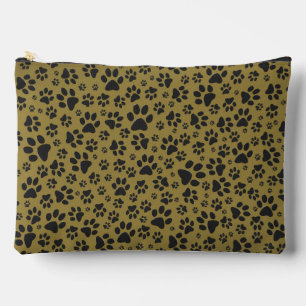 Pochette À Accessoires Pois de chien noir et blanc Pointe Polka sur l'or