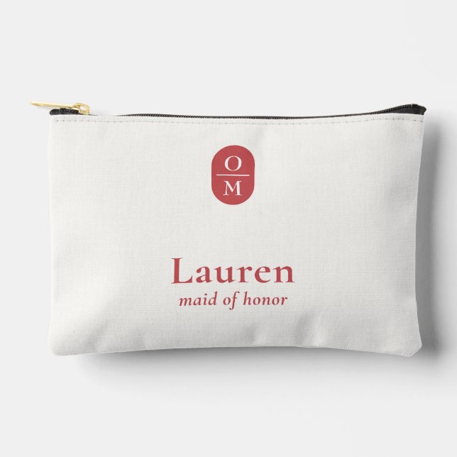 Pochette À Accessoires Pomegranate | Wedding Monogram Bridesmaid Gift  (Recto)