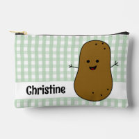Pommes de terre marron Gingham vert personnalisé