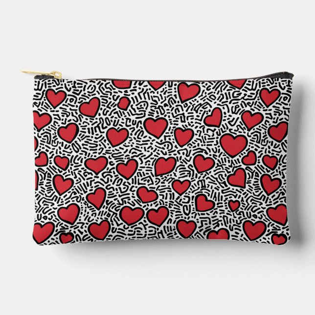 Pochette À Accessoires Pop Art Heart Motif (Recto)