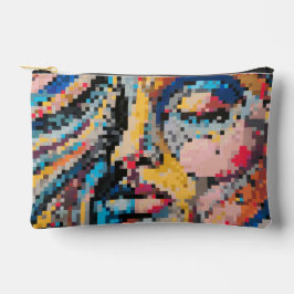 Pochette À Accessoires Portrait d'art de Pixel coloré du Carnaval