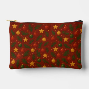 Pochette À Accessoires Pouch Accessoire de Noël Rouge - Vacances Classiqu