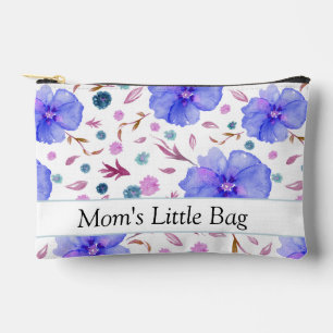 Pochette À Accessoires Pouch Accessoire Floral Bleu Personnalisé