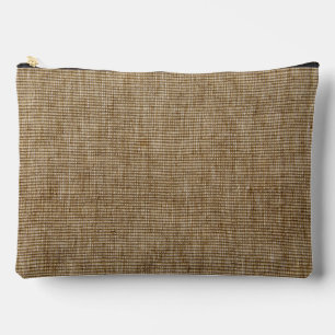 Pochette À Accessoires Pouch Accessoire Motif Rustique Burlap Nature