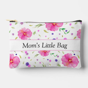 Pochette À Accessoires Pouch aquarelle Fleur sauvage rose personnalisé