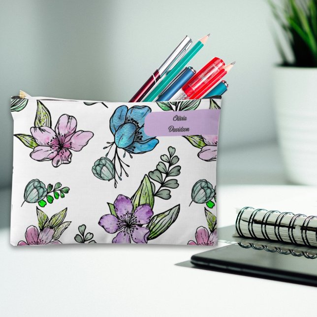 Pochette À Accessoires Pouch Coque personnalisé à pochoir à aquarelle (Créateur téléchargé)