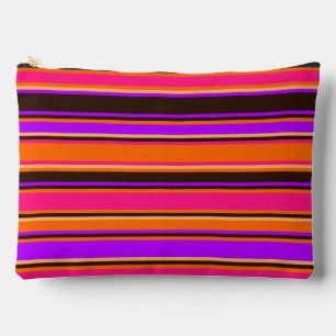 Pochette À Accessoires Pouch rayé gras, orange, magenta et violet