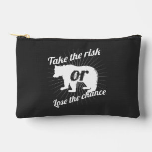 Pochette À Accessoires Prenez le Risque – Citation Motivation Ours Graphi