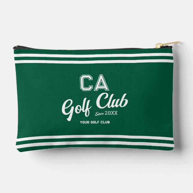 Pochette À Accessoires Preppy Green Golf Club Custom Crest (Verso)