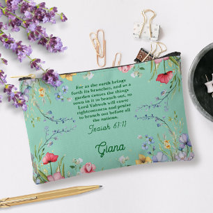 Pochette À Accessoires Printemps Fleur sauvage Jardin Bible Verse Personn