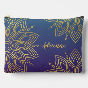 Pochette À Accessoires Purple Turquoise Gradient Faux Gold Mandala