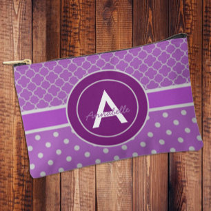 Pochette À Accessoires Quatrefeuille à pois violets