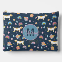 Quirky mignon Chien Rainbow Motif bleu Personnalis