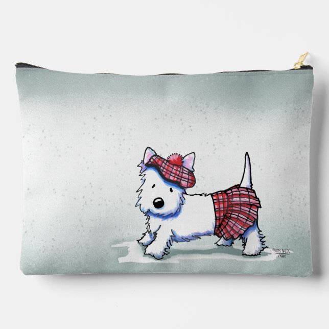 Pochette À Accessoires Rainy Day Westie KiniArt Accessory Pouch (Verso)
