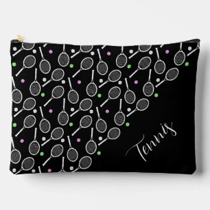 Pochette À Accessoires Raquettes et balles de tennis Black Extravagant