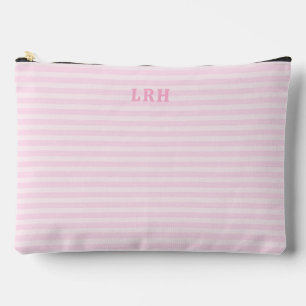 Pochette À Accessoires Rayure rose pâle vintage petites initiales monogra