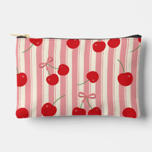 Pochette À Accessoires Rayure Ruban Cerise