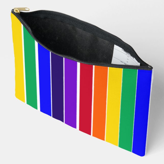 Pochette À Accessoires Rayures arc-en-ciel (Ouvrir)