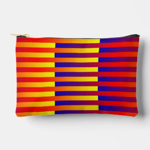 Pochette À Accessoires Rayures Bleu Rouge Jaune Petit