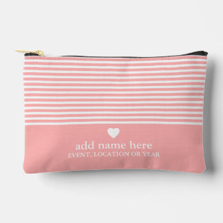 Pochette À Accessoires Rayures modernes avec Monogramme cardiaque haut de
