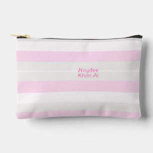 Pochette À Accessoires Rayures rythmiques Lignes horizontales Gris Rose B