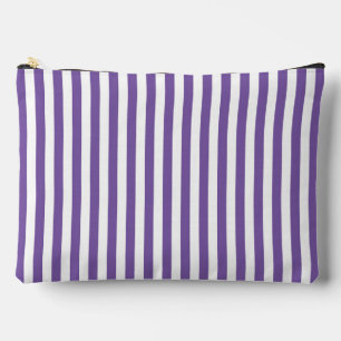 Pochette À Accessoires Rayures verticales classiques violettes et blanche