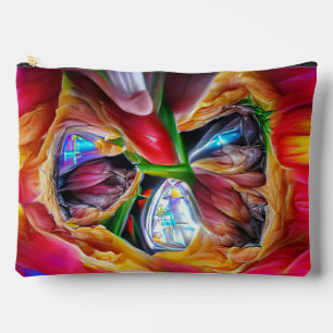 Pochette À Accessoires Réflexions vibrantes sur les tulipes Abstraites