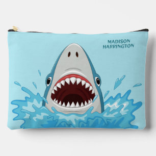 Pochette À Accessoires Requin Cool de nom personnalisé