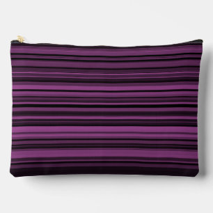 Pochette À Accessoires Résumé Bandes Noires Violettes Grandes