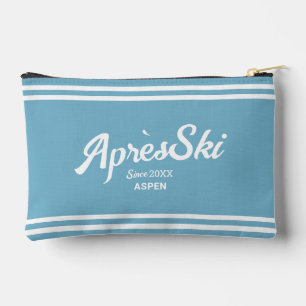Pochette À Accessoires Retro Blue Apres Ski Custom Ski Resort & Year