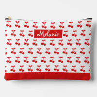 Retro Red Cherry Motif Blanc Personnalisé