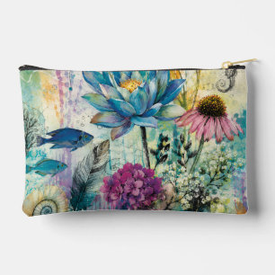 Pochette À Accessoires Rêve Aquatique Floral Vibrant