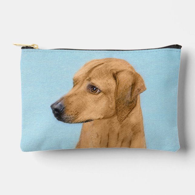 Pochette À Accessoires Rhodesian Ridgeback Peinture Red Wheaten Chien Art (Recto)