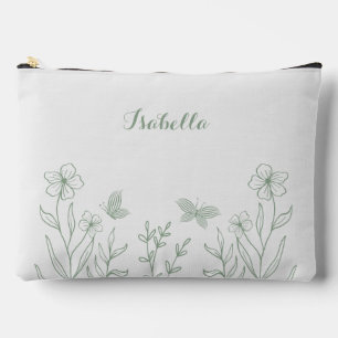Pochette À Accessoires Romantique élégant sage vert floral