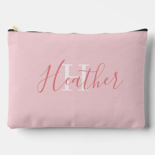 Pochette À Accessoires Rose Féminin avec Nom et Initiale