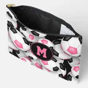 Pochette À Accessoires rose noir monogrammé balls de football motif