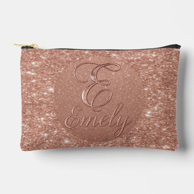 Pochette À Accessoires Rose personnalisé Parties scintillant Gold Design  (Recto)